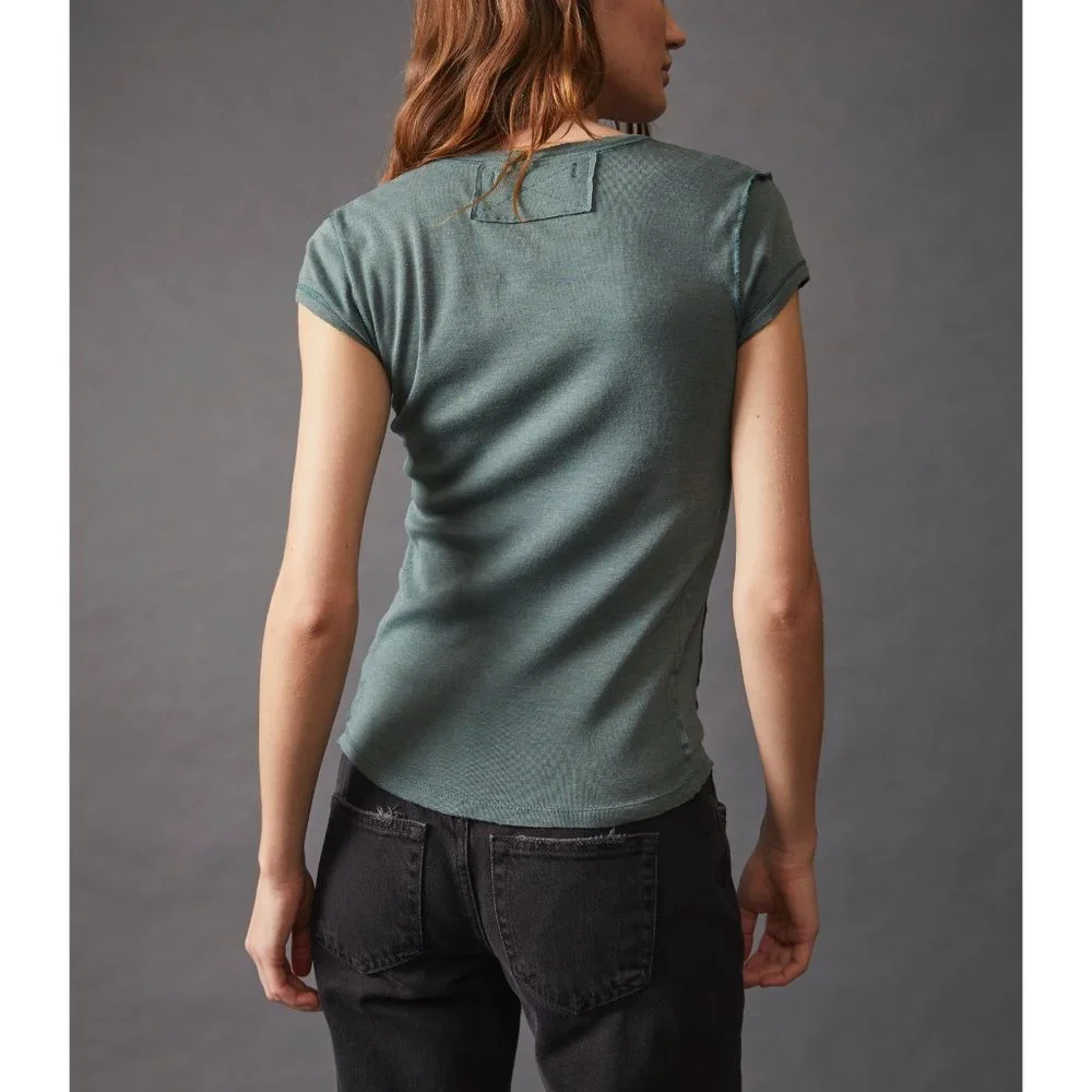 🎉LAST CHANCE🎉 NWT Free People Always Yours Tee / Dried Pine - Picture 3 of 9